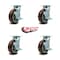Service Caster 6 Inch Polyurethane Swivel Caster Set with Roller Bearing and Brake SCC SCC-30CS620-PPUR-TLB-4 - alternate 2